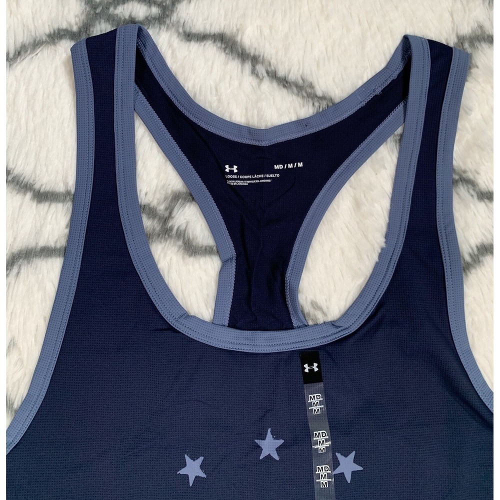 UNDER ARMOUR Project Rock Gym Tank Shirt Navy Blue Men's M *NEW* 1380109-410 $55 - Picture 5 of 9